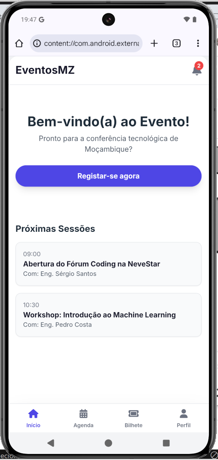 Mobile App para Gestão de Eventos em Moçambique